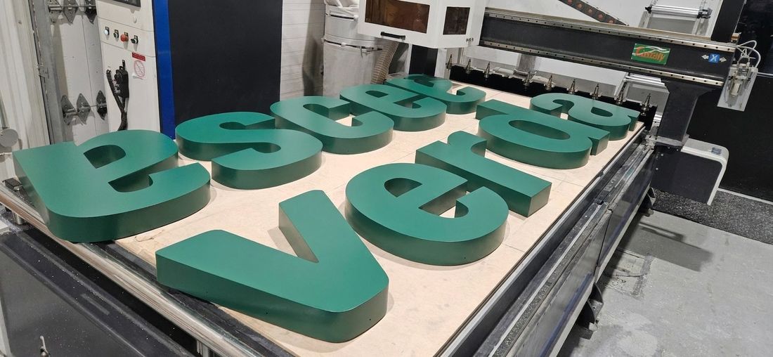 Dimensional letters in the shop