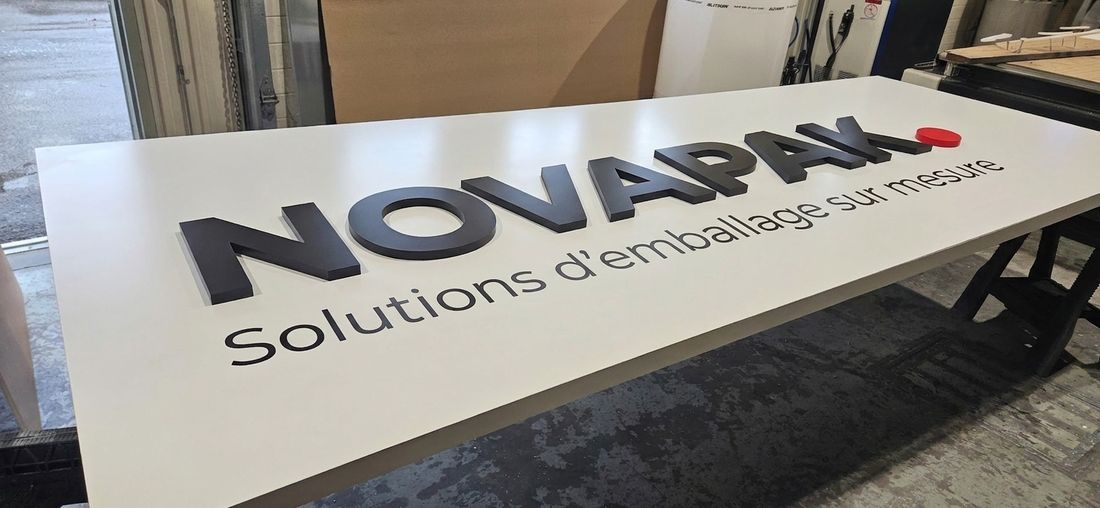 Dimensional letters raised on a panel